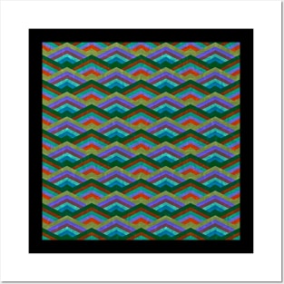 Striped Geometric Mountains Posters and Art